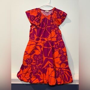 Marie Oliver Women’s Purple Orange Ruffle Pocketed Flutter Sleeves Dress Size XS